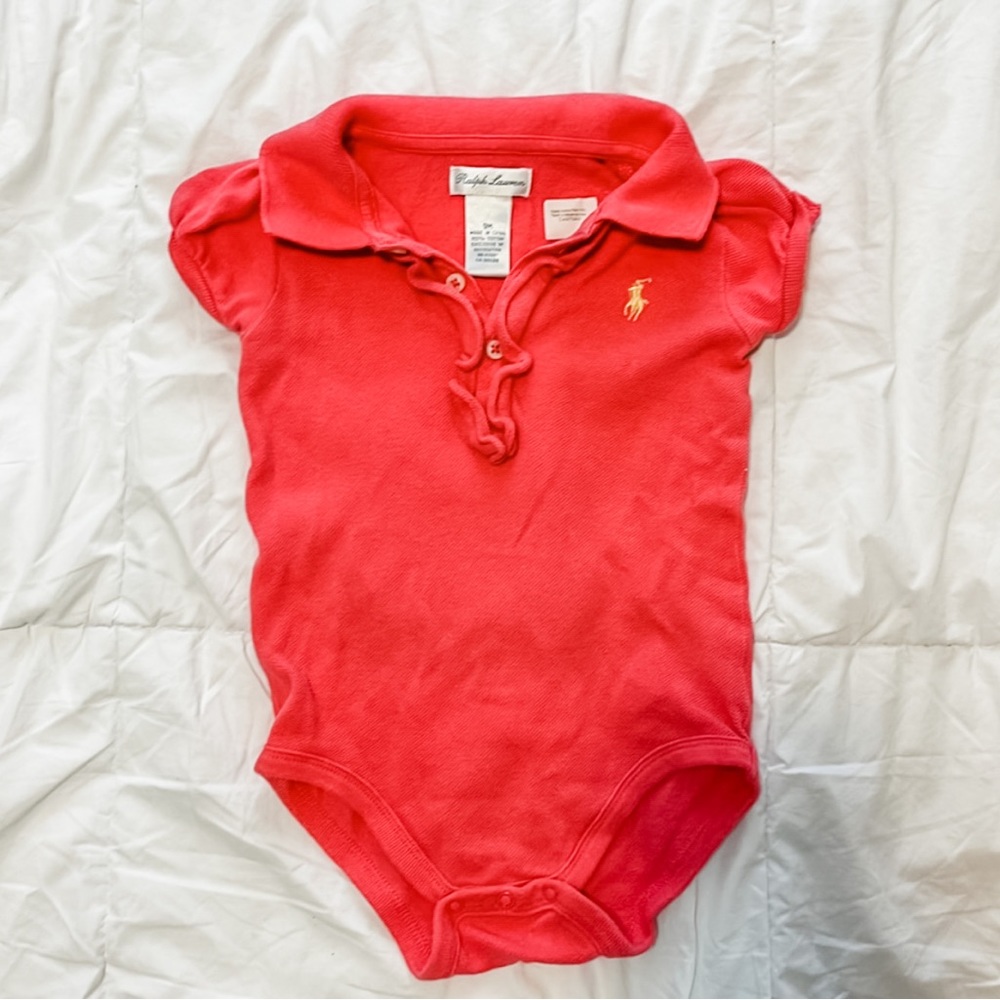 Pink Polo Bodysuit | Ralph Lauren | 9 months